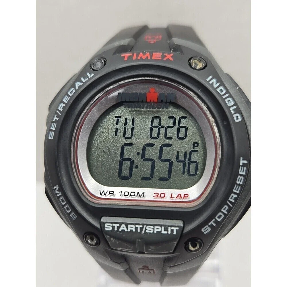 Timex Ironman Classic 30 Lap Watch 45mm Indiglo WR100M New Battery Quartz Mens